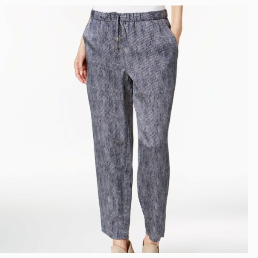 Eileen Fisher Geo Print Silk Blend Pant Size Large